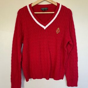 1990s Polo Ralph Lauren Sport Women’s Tennis/Cricket Red Sweater